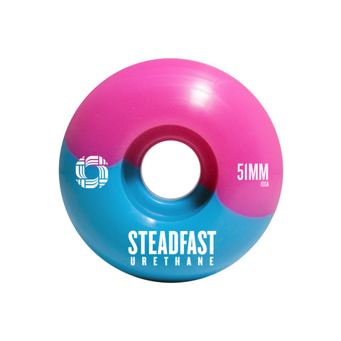 Steadfast Urethane - 50/50 Wheels Blue/Pink